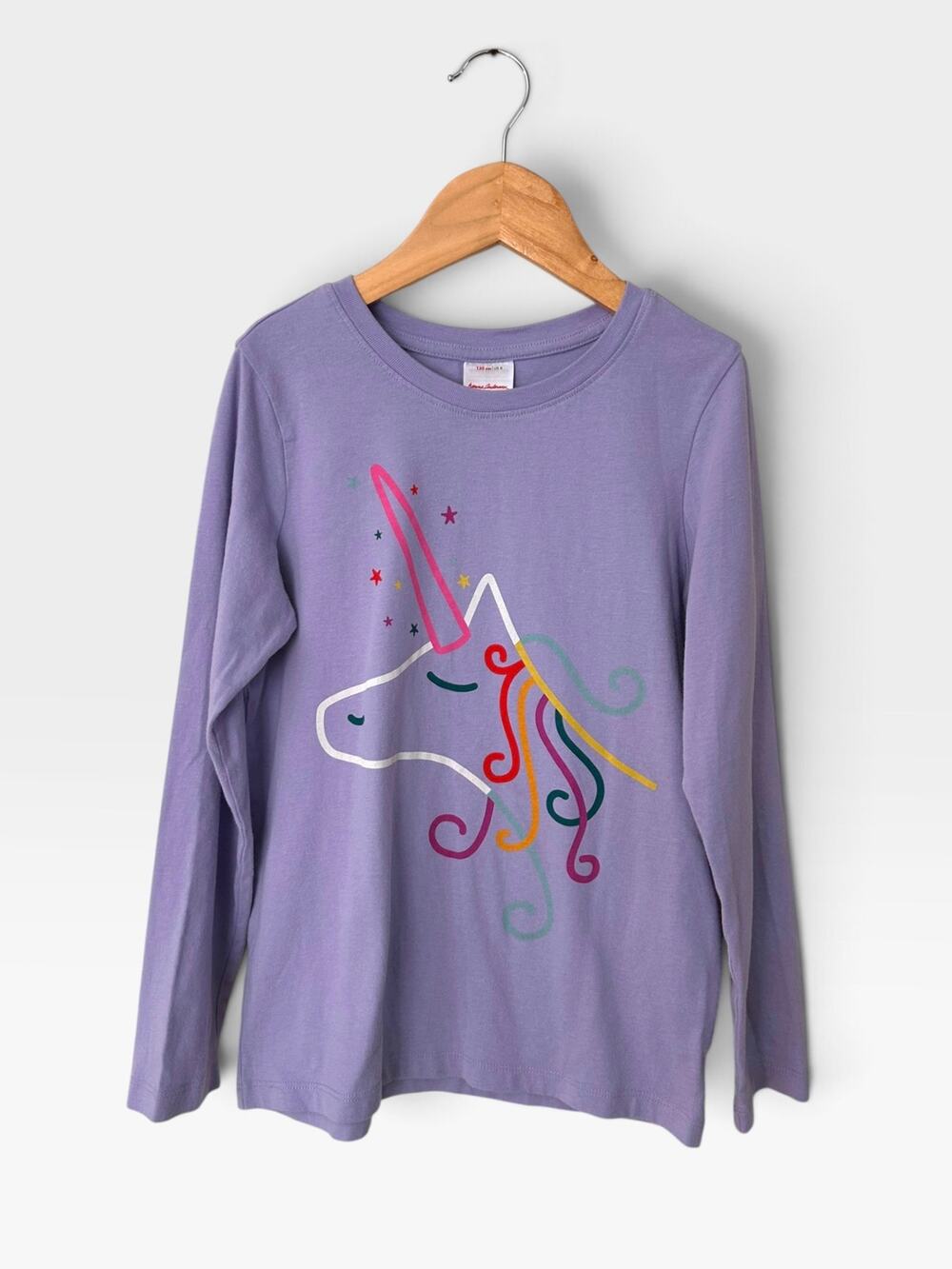 Hanna Andersson Unicorn Long Sleeved Tee, Size 8